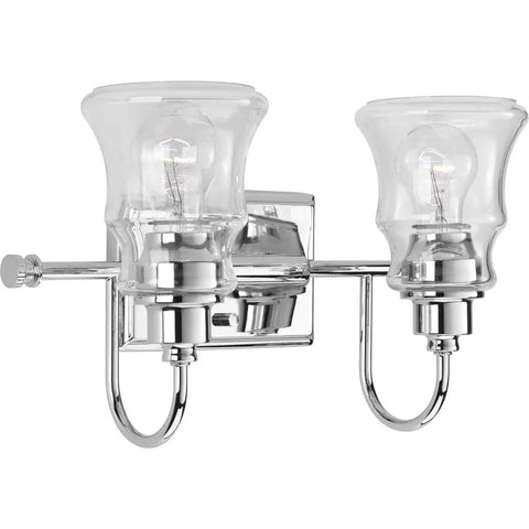 Litchfield Two Light Chrome Bath Vanity Light Fixture For Modern Coastal Bathrooms with spa-level glow and crisp illumination.