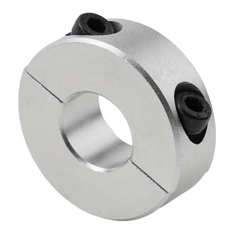 Double Split Shaft Collar Clamp Fixed Rings Fits 13mm 15mm 16mm 20mm 25mm 30mm Anodized Aluminum Heavy Duty Ensures Solid Grip For Mechanical Systems Industry Projects Needing Lockdown Stability Without Slippage Or Loose Shifts While Working. silver split shaft collar clamp with black screws