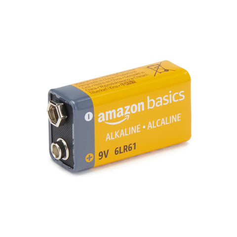 Premium Alkaline Batteries 108 Count Real Deal Variety Bundle featuring a single 9V alkaline battery for electronics and gadgets.