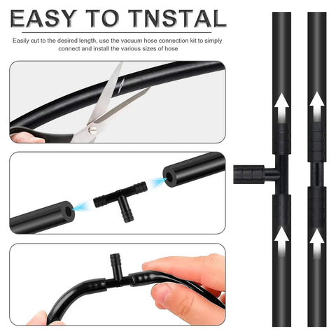 Installation of All In One Vacuum Line Kit With Six Five-Foot Hoses And 113 Connectors, Silicone Vacuum Tubing For Car Piping System