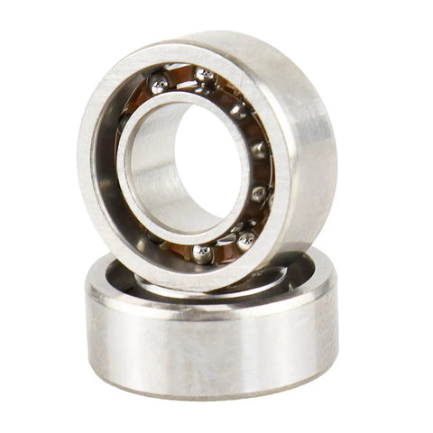 Ten Piece R188 Deep Groove Ball Bearings With Nylon Cages And C3 Clearance Optimized For Fidget Spinners showing polished steel design.