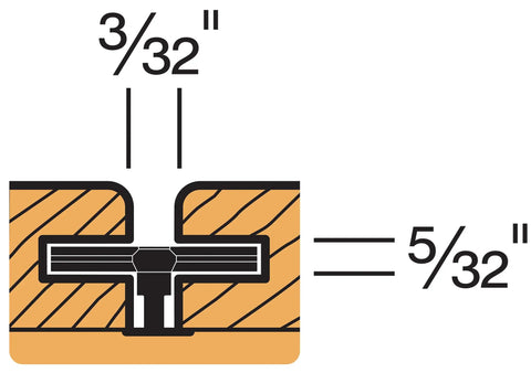 Cross-section of EB-TY Premium Hidden Deck Fastening System With Two And One Quarter Inch Type 305 Stainless Deck Screws diagram