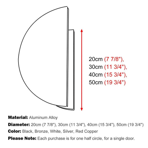Diagram of push pull door handles aluminum alloy anti rust heavy duty door hardware kit dimensions and material information