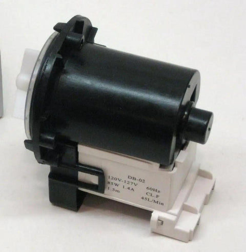 Electric-Powered Washing Machine Drain Pump Assembly 120V 8.5W 1.4A Heavy-Duty DIY Friendly Replacement Part For Laundry Water Evacuation Replaces AP5328388 PS4579318 AH3579318 Wear-Resistant Vinyl Housing, black and white