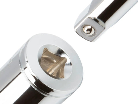 Close-up of Pro Grade DIY Ready Three Eighths Inch Drive Twelve Point Socket Set, focusing on socket and drive connection.