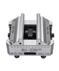 Badass Rock Solid Four Axis And Five Axis Self Centering Vise With Lightning Fast Quick Change Zero Positioning Bench Fixture For Heavy Duty Machining Centers And Workshop Pros, top view showing precise measurement scales.