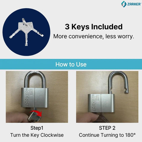 Keyed Alike Padlocks 4 Pack Workhorse Heavy Duty Stainless Steel Shackle Lock Waterproof indoor instructions with keys
