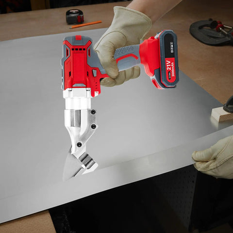 Brilliant 21V Cordless Shear For Sheet Metal Heavy Duty Electric Cutter With Brushless Motor And Two Speed Control cutting aluminum sheet.