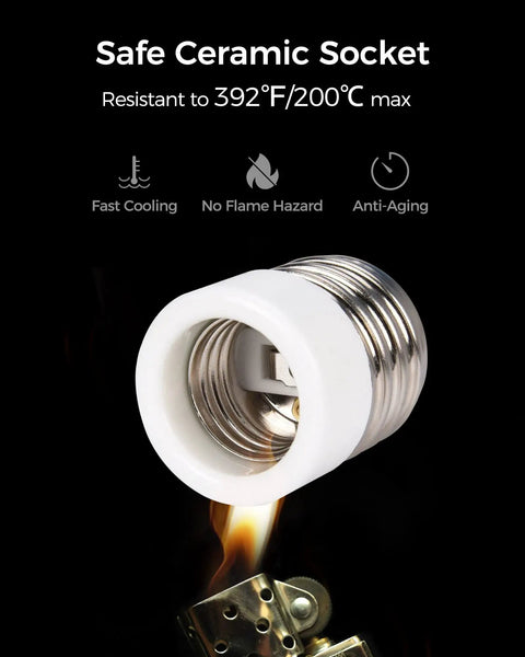 UL Listed Ceramic Mogul To Medium Base Socket Adapter For Antique Floor Lamps Not For Three Way Bulbs Porcelain Lamp Socket
