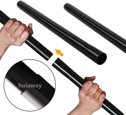 Hands assembling Three Piece Vacuum Extension Wand Set 1.25 Inch Inner Diameter 32mm Plastic Tubes Fits Most Vacuum Cleaners
