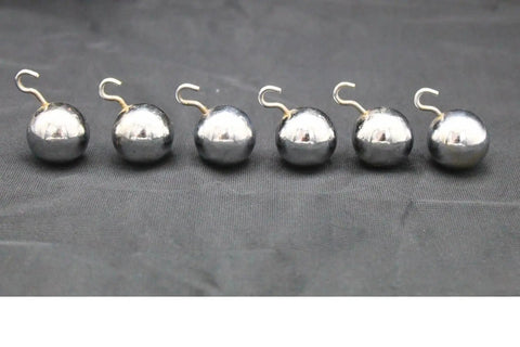 Six Beefy 25mm Pendulum Bob Balls With Hooks For Physics Lab And General Experiments Steel Pendulums on black surface