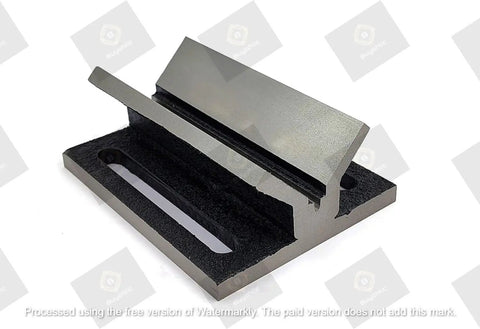 Boss Level SGI V Block Jig Fixture for Center Drilling Round Workpieces Up To Two Inch Capacity, solid iron construction.