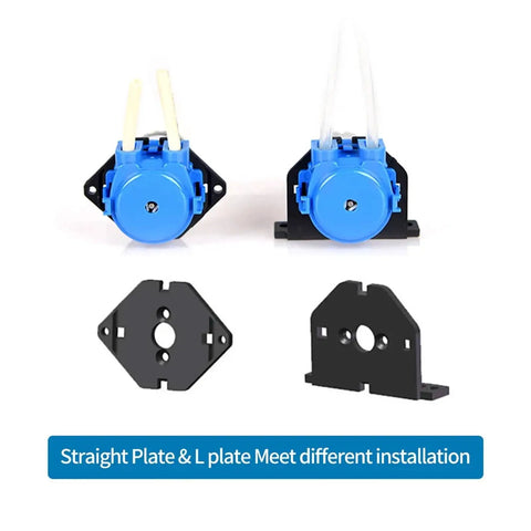 Heavy Duty 4-In-1 Pack Adjustable Peristaltic Dosing Pump with two mounting plates for versatile installation options.
