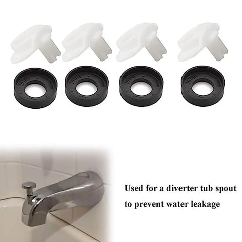 4 Pack 101237 Cup Seal And Diverter Gate For Tub Spout Bath Faucet Leak Fix Parts with rubber blends and durable plastic rings.