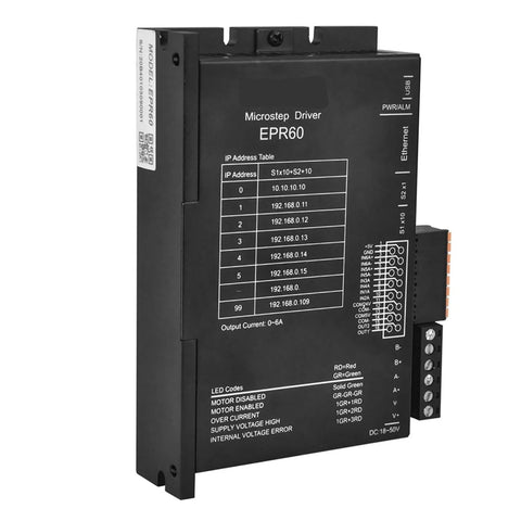 EPR60 NEMA 23 stepper motor driver with Ethernet Stepper Motor Driver for industrial motion control in robotics and CNC machines.