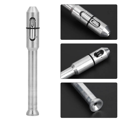 TIG Welding Pen for 1.0-3.2mm Wire, Silver White Alloy Precision Tool, close-up with detailed head and shaft view