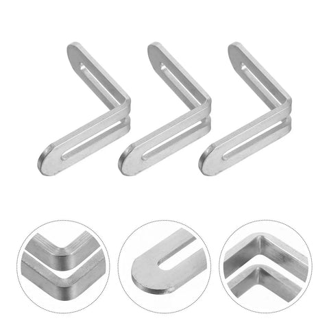 Stainless Steel L Shape Shelf Brackets For Wood Shelves And Tables Adjustable Slot Design For Precise Alignment Angled Mounting Corners