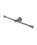 Two Arm Guest Towel Holder in Matte Gray from Carolina Collection Wall Mount Brass Accessory, classic design, angled view