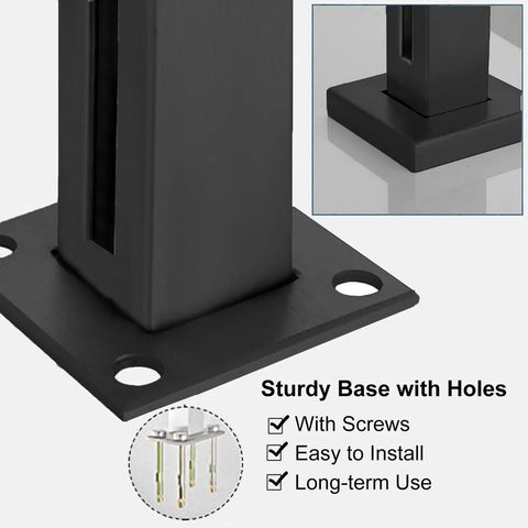 Sturdy black mounting base with holes for screws, designed for easy installation and long-term use.
