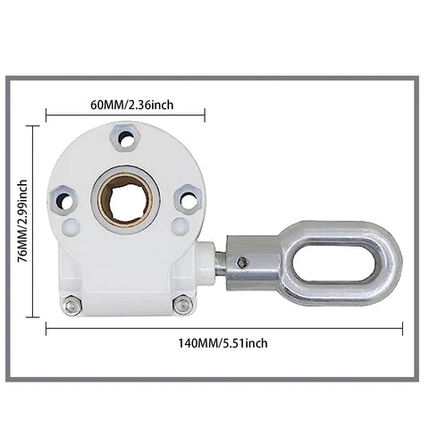 Manual Worm Gear Crank Replacement For 360 Degree Rotating Sunshade Awning, dimensions 140mm x 76mm, silver finish
