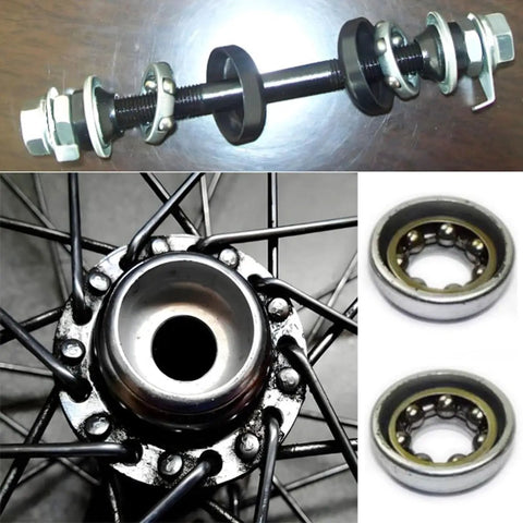Rear Hub Cups and Bearing Retainer Set for Mountain Bikes, 4 Pack, Carbon Steel, Rust Resistant, component details