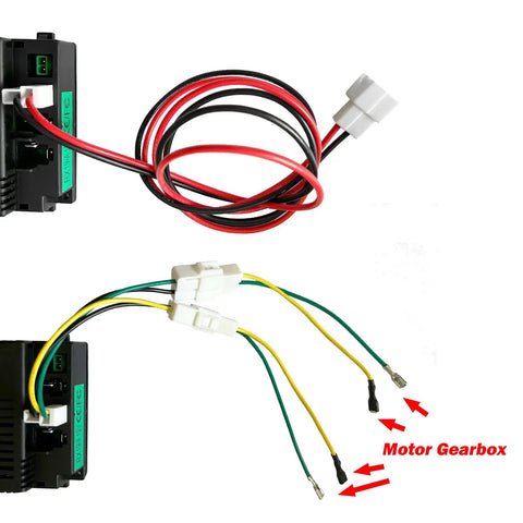 Ride On Toy Wiring Harness Upgrade Kit For 6V 12V 24V Batteries Snap In Connector No Weld Installation with motor gearbox wires