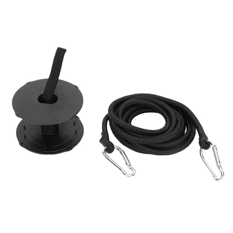 Floating Mat Attachment Kit Heavy Duty Water Safety Tie Down with 118 Inch Rope and metal hooks, lightweight ABS spool