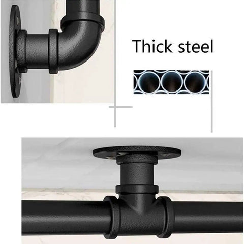 Thick steel pipe fitting showcasing strong, durable connection for industrial or home use.