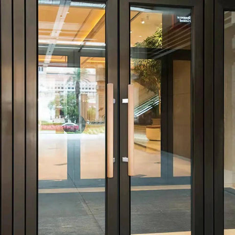 Kick Up Your Space With This Genuine Beech Wood Double Sided Push Pull Door Handle Featuring A Rock Solid 304 Stainless Steel Connector Extra Long Sixty Inch H Shape Bar Built Tough For Sauna Rooms And Daily Grind on glass doors.