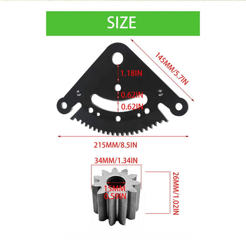 Dimensions of 19 Teeth Steering Sector Pinion Gear Rebuild Kit Replacement For John Deere D100 D105 D110 D120 D130 D140 D150 D160 D170 Series Lawn Tractors Replaces GX21924BLE