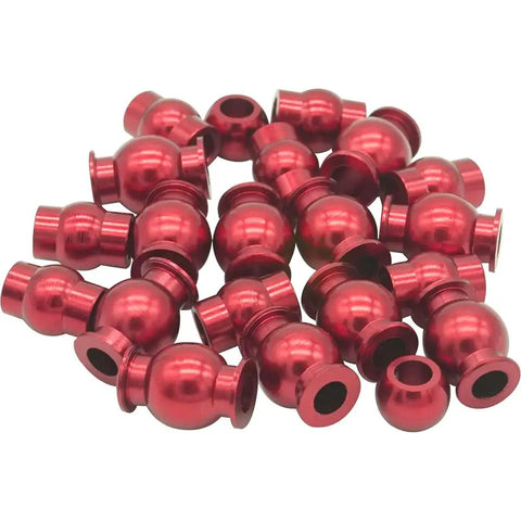 Beefy 22 Piece Aluminum Pivot Ball Upgrade Kit For One Tenth Scale RC Cars Fits Arrma Senton Granite Typhon 4x4 3S And Big Rock Vorteks 4x4 3S Replacement AR330515 Steering Pivot Balls in red aluminum