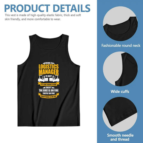 Men's Tank Top Breathable 100 Percent Cotton Undershirt Slim Fit Gym Ready Athletic Vest For Workout And Everyday Wear, front view.
