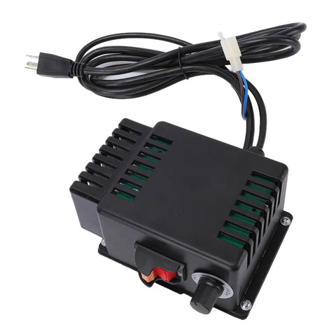 Rock Solid 750W Variable Speed Controller For 1218VD 12 Inch Wood Lathe showing black housing, stepless knob and US plug.