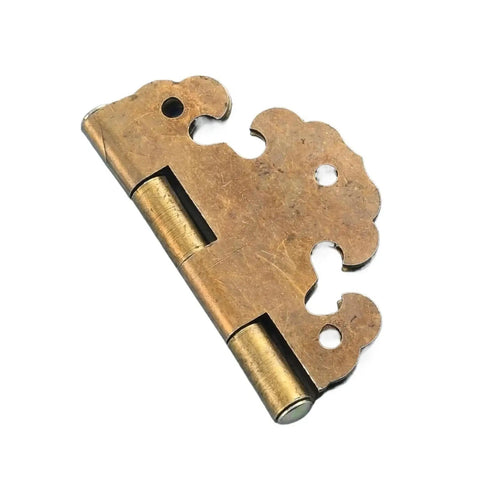 Two Pack Antique Iron Sheet Hinges With Soft-Close Damping For Retro Outward-Opening Wardrobes And Furniture In Bronze With Screws