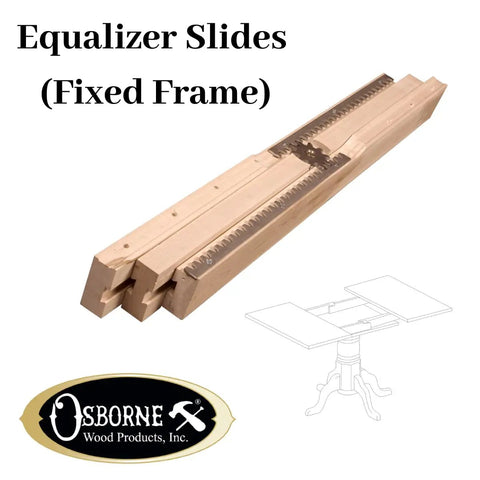 Premium Wooden Table Expansion Slide Kit, 50 Inch Equalizer Rails For Pedestal Dining Tables, detailed view of equalizer slides for fixed frame.