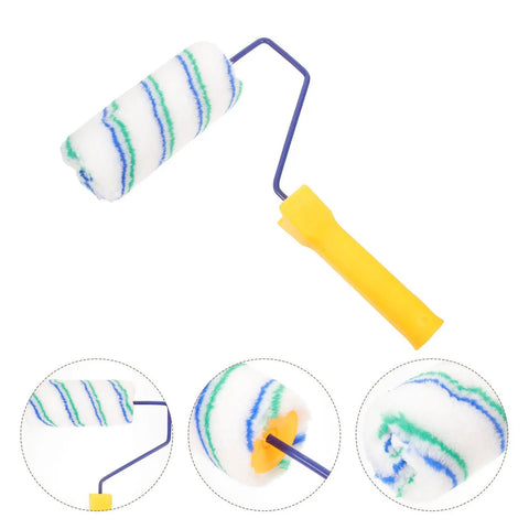 Portable Handheld Paint Roller With Removable Handle For Walls Ceilings And Furniture Lightweight Build with striped foam.