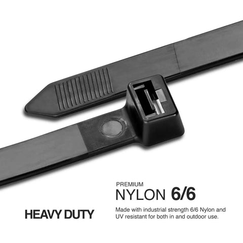 Beefy Heavy Duty Multi Purpose UV Cable Ties 13.8 Inch Long With 250 Lb Tensile Strength Built From Industrial Nylon Six By Six UV