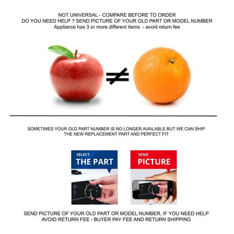 Infographic illustrating the importance of comparing old and new parts for correct Dryer Timer Replacement DM101 234D1296P004