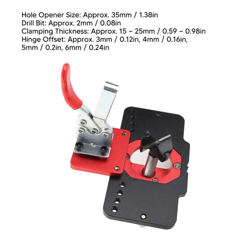 Concealed Hinge Jig With Quick Clamp For Cabinet Doors Aluminum Alloy Pro Grade Woodworking Tool 35Mm Hole Drilling Guide