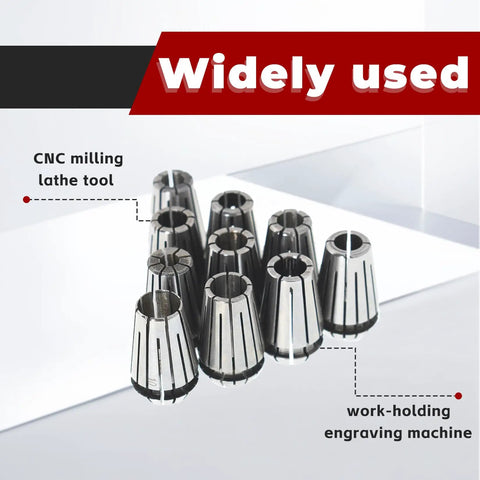 ER16 Spring Collet Set 1 To 10mm For CNC Milling Lathe Tools And Work Holding Engraving Machine High Precision Collets shown