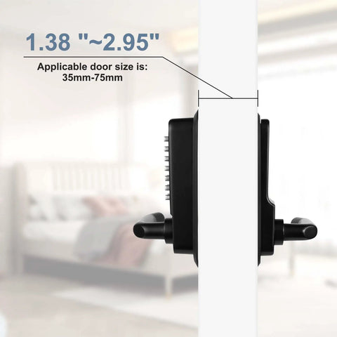 No Sweat Heavy Duty Outdoor Keyless Padlock With Solid Zinc Mechanical Keypad Weatherproof Adjustable Deadlatch mounted on door frame.
