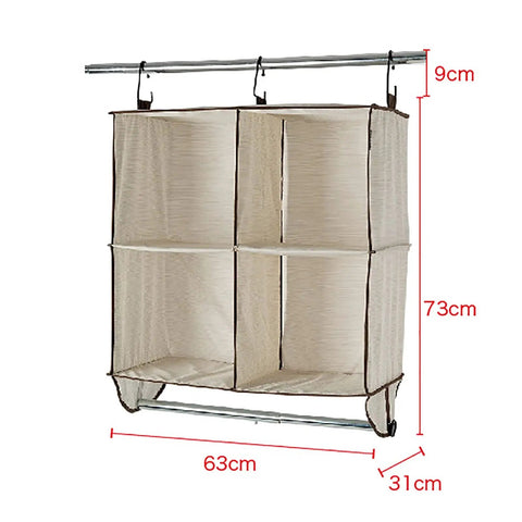 Total Closet Game Changer Hanging Purse Organizer For Wardrobe Dustproof Handbag Storage Rack dimensions 73cm x 63cm in breathable fabric.
