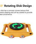 Close-up of 4 Pack Heavy Duty Machinery Skates Dolly For Industrial Moving Equipment 6 Ton Capacity With 360 Degree Swivel top