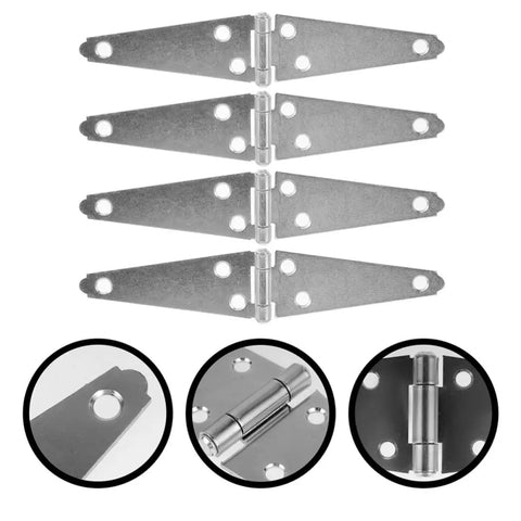 Beefy Heavy Duty Gate Hinges Set 4 Inch Galvanized Iron Shed Door Hinges 4 Pack With Superior Support and Stability for Outdoor Gates