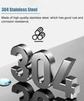 304 Stainless Steel numbers showcasing rust resistance, highlighting high-quality material used for durability.
