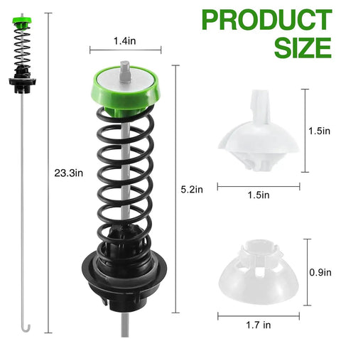 Washer Suspension Rod Kit W11130362 With Upgraded Design And Heavy Duty High Strength Springs For Stable Performance Fits Whirlpool Maytag Kenmore Front Load And Top Load Washers, 23.3in rod