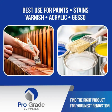 Person using Chip Paint Brushes Pack 24 Count 1 Inch Wide With White Bristles And Light Brown Square Trim Handles for painting and stains.