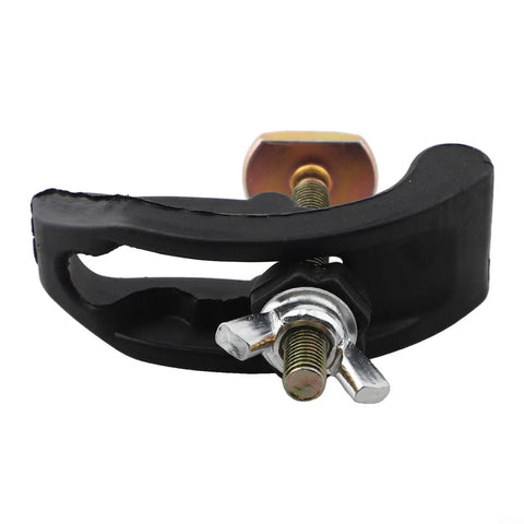 Heavy Duty Bow Clamp For CNC Engraving Machine T Slot Compatible With 80 And 100mm Aluminum Profiles, black steel clamp close-up view.