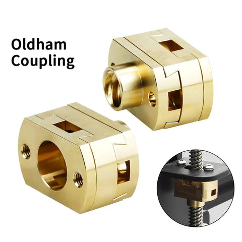 Top Notch 3D Printer Upgrade Kit With Two Oldham Couplers Perfect For Ender 3 And CR10 Machines T8X8mm Shaft Linkage Plus Matching Nuts For Super Smooth Printing Sessions And Reliable Gear Alignment. Gold Oldham couplers for 8mm leadscrew 3D printer upgrade