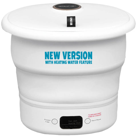 White Ultra Compact Portable Washing Machine For Camping And RV Life Foldable Bucket Washer with heating feature